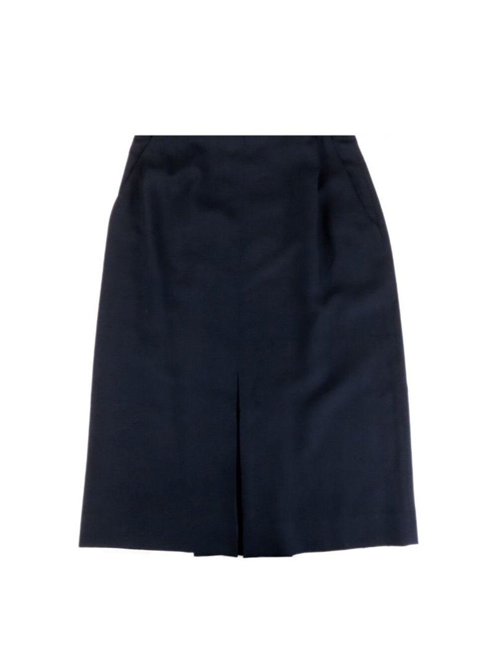 Chanel Pencil Skirt Navy Gold Silk Vintage 40